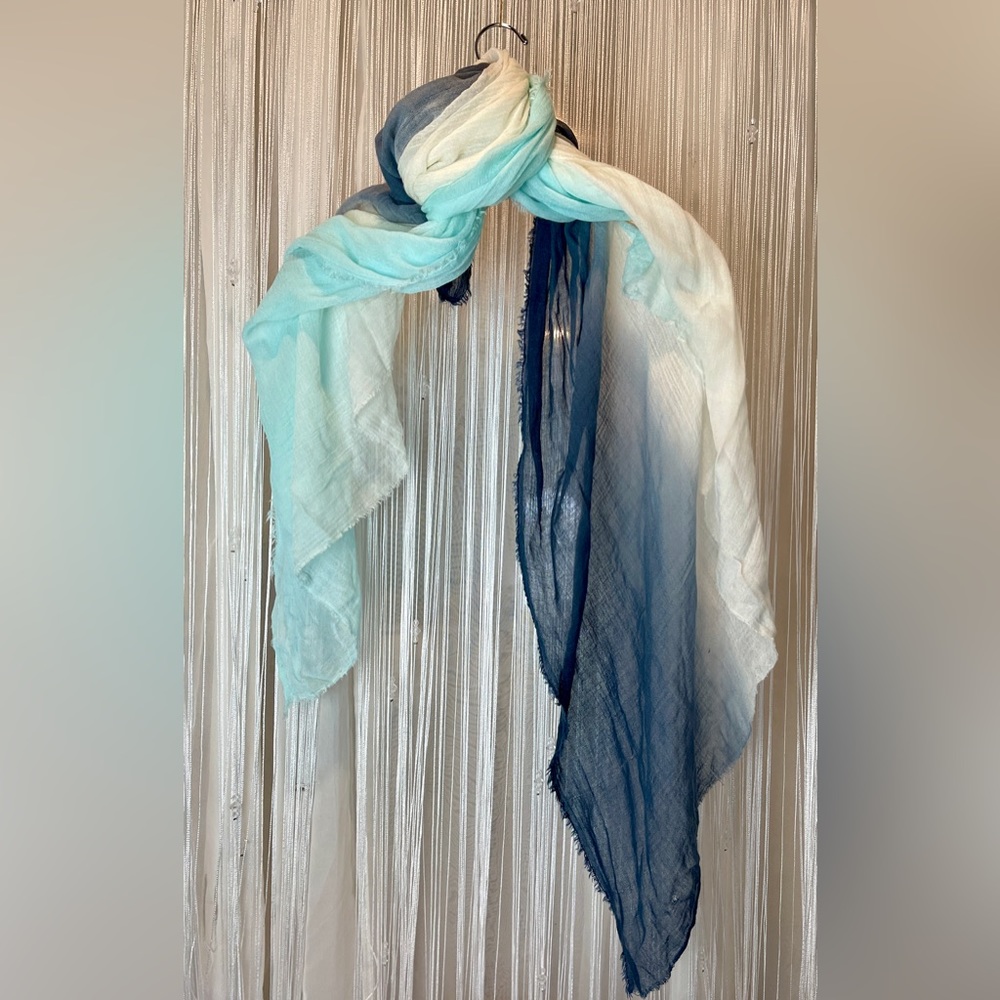 Blue, White and Teal Ombré Scarf